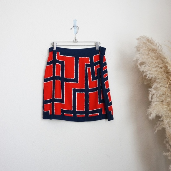Alice & trixie red blue print silk mini skirt - Picture 3 of 4